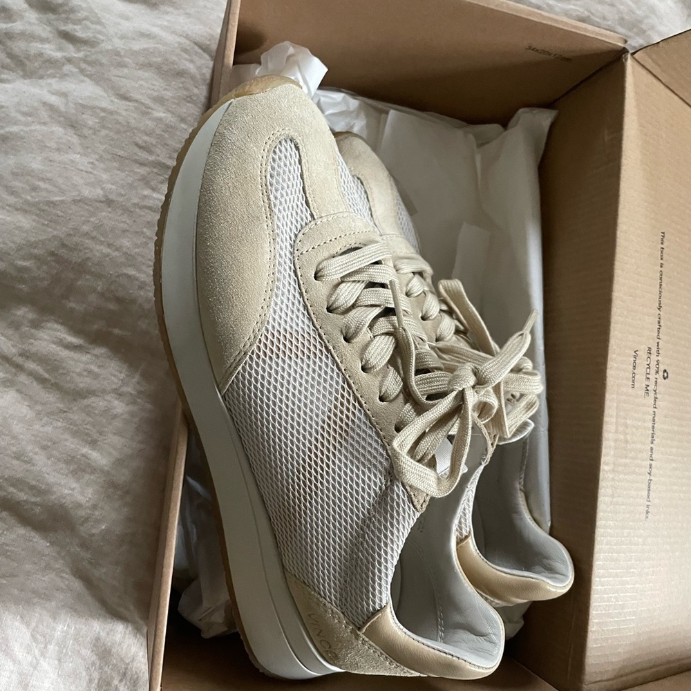 Vince Beige and White Ohara sneaker - Picture 6 of 10